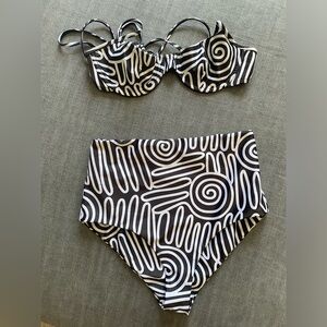 Mara Hoffman highwaisted two peice for a STEAL! 🖤🤍 - b/w pattern discontinued